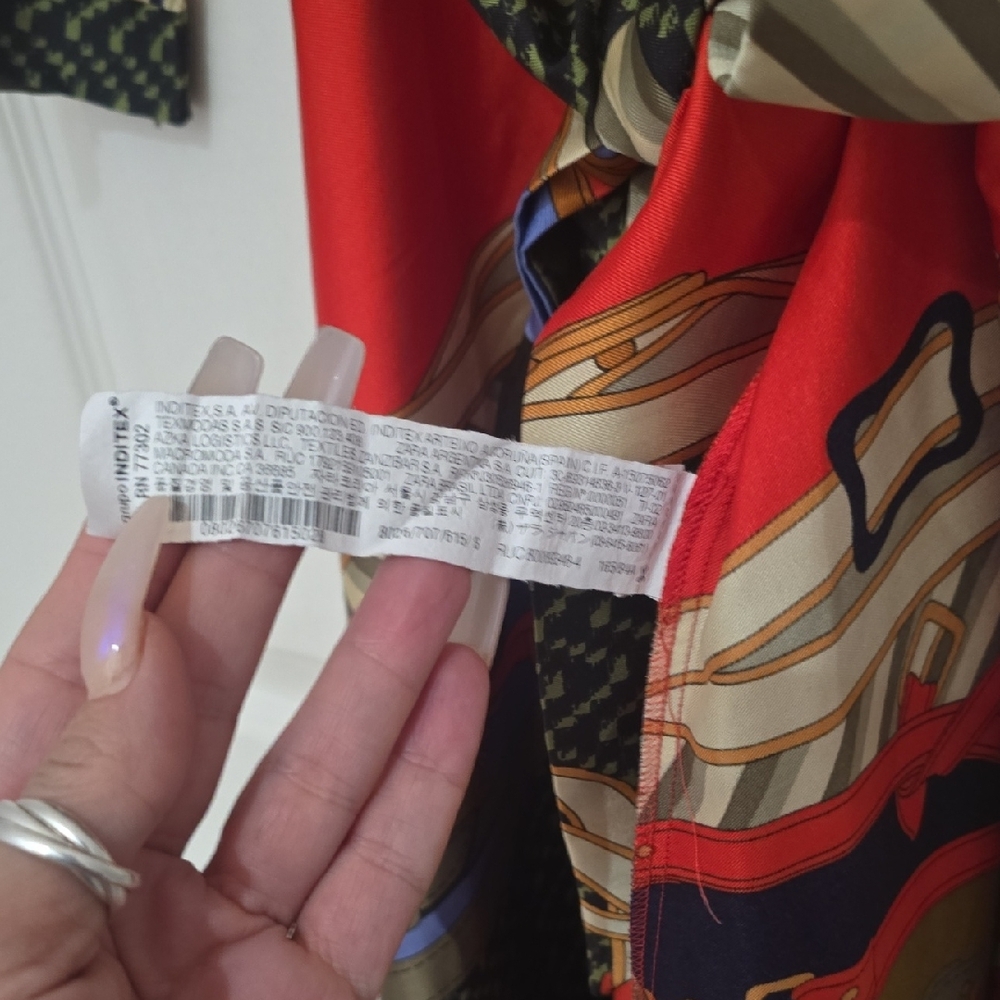 Zara Multicolor Geometric Button Up Dress - Picture 7 of 9